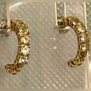 Beautiful Gold Simulated Diamond Post Earrings. New Without Tags
